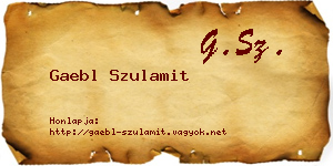 Gaebl Szulamit névjegykártya